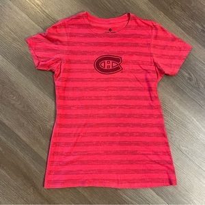 Womans Level Wear Official NHL Hockey Montreal Canadians Short Sleeved Tee